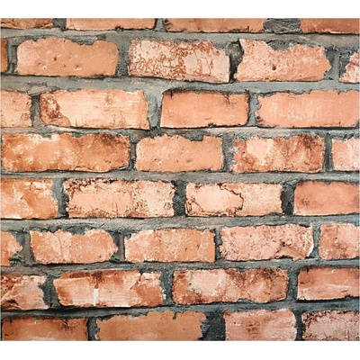Vinylová tapeta na vlies Grandeco 53 cm x 10,05 m červená tehla