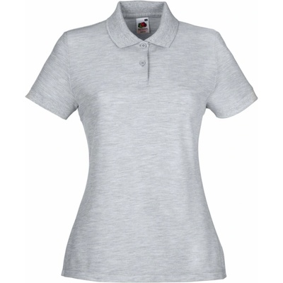 Fruit of the Loom lady-fit 65/35 polo / Дамска поло тениска с къс ръкав - светлосив меланж xl (16321261004)