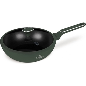 Berlinger Haus Уок тиган с капак от закалено стъкло Matte Green 28 см 55350 (BH/8159)
