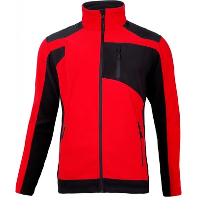 Lahti Pro mikina Fleece. se zesílení červeno-černé