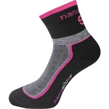 Nanosilver Cyklo ponožky so striebrom + Coolmax čierna / ružová