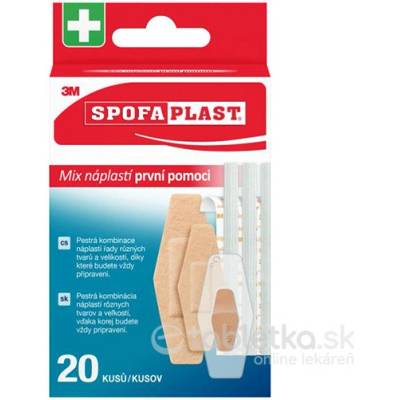 3M Spofaplast č. 607 Náplasti prvej pomoci mix veľkostí a druhov 20 ks