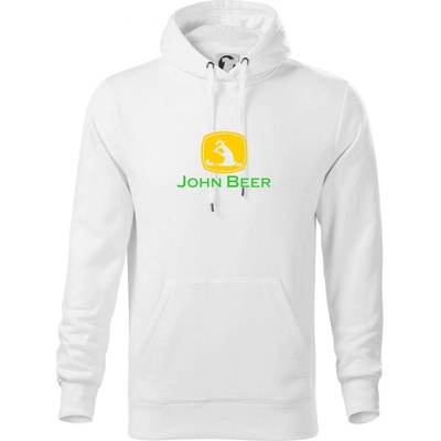John Beer jelen s pivem Cape s kapucí bílá