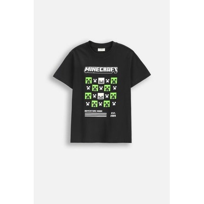 Coccodrillo Tričko s krátkým rukávem MINECRAFT černý s potiskem vpředu a vzadu