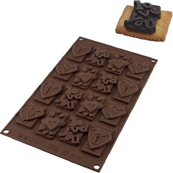 Silikomart Форма за шоколадови бонбони Sf196 Choco Tags In Love силиконова (26.196.77.0065)