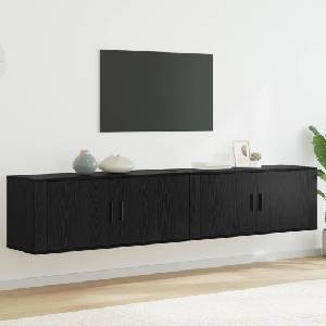 vidaXL Комплект стенен ТВ шкаф 2 бр. 100 x 34, 5 x 40 см Черния дъб (3415605)