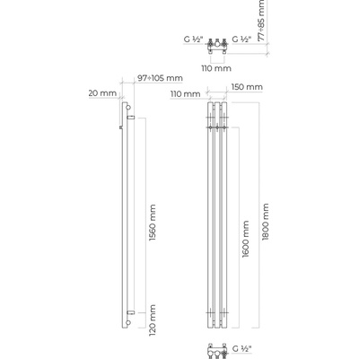 Oltens Stang 1800 mm x 150 mm 55011000