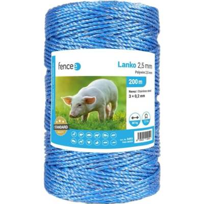 VNT electronics s.r.o. Lanko pro elektrický ohradník, průměr 2,5 mm, modré, délka 200 m
