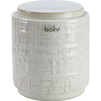 baliv Kosmetická dóza s víkem Cosy Wave béžová zlatá keramika 9 x 11 cm