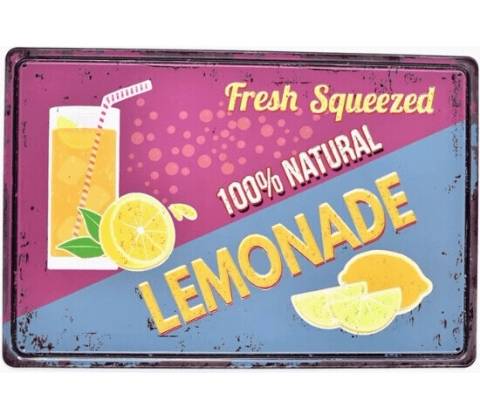 Ceduľa Lemonade Plechová tabuľa