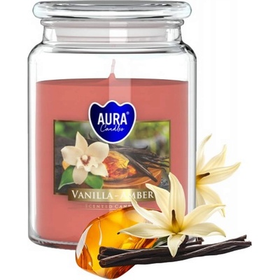 AURA Декоративна свещ с аромат aura vanilie amber и горене 100 часа (snd99-355)