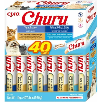 Churu Cat Tuniak s morskými plodami 40 x 14 g
