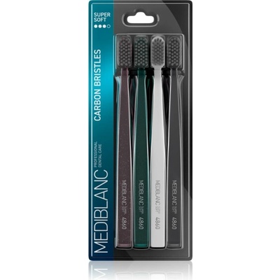 Mediblanc Toothbrush Super Soft Zubná kefka s uhlíkovými štetinami 4 ks