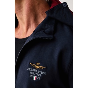 Aeronautica Militare суичър с цип и качулка мъжки от памук с еластан (FE2097UF00674)