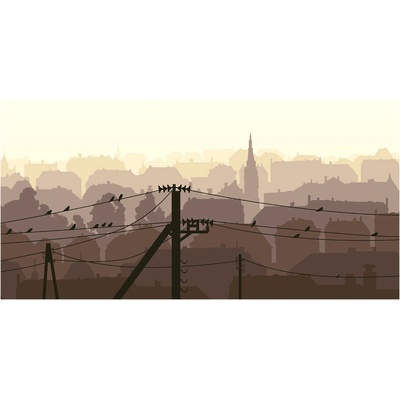 Foto obraz sklenený horizontálny mesto línia 100x50 cm