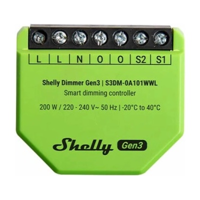 Shelly Dimmer Gen3 - stmívací modul bez nutnosti neutrálního vodiče (WiFi)