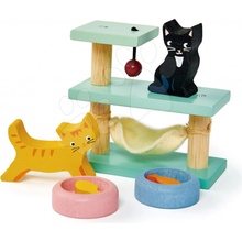 Tender Leaf Toys mačičky Pet Cats Set s hracím kútikom a miskami TL8161