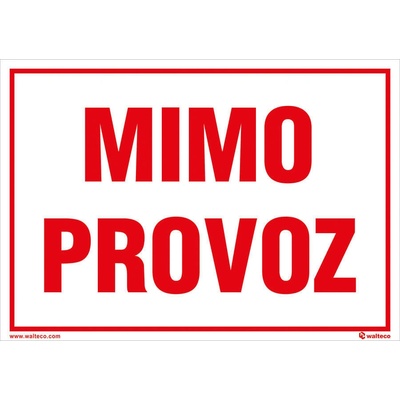 Walteco Mimo prevádzky, 210x148mm, formát A5, plastová tabuľka 2 mm , 20071