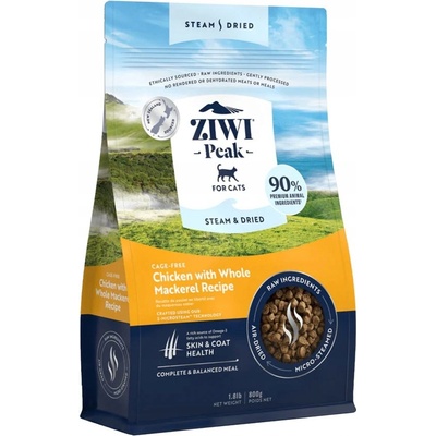 Ziwi Peak Steam&Dried Kuracie Mäso S Makrelou pre mačky 0,8 kg