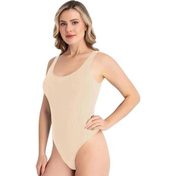 Бежово боди-прашка с широка презрамка