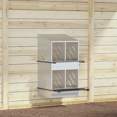 vidaXL Hnízdní box pro slepice 4 hnízda dvouřadé, pozinkovaná ocel 9799.864354