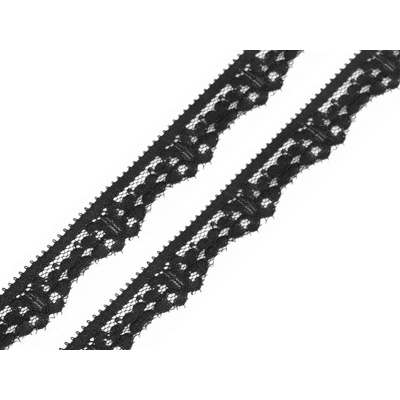 Prima-obchod Elastická krajka šíře 15 mm, barva 3 černá