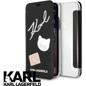 Pouzdro Karl Lagerfeld Pins Book iPhone X černé