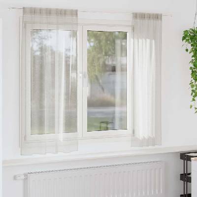 vidaXL Перде от воал С завеси 2 pcs Крем 175 x 140 см Полиестер (4108013)