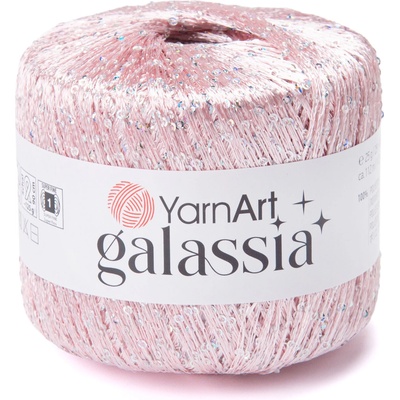 YarnArt Příze Galassia 5804 světlounká růžová stříbrné flitry