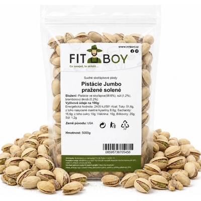 FITBOY Pistácie JUMBO pražené solené 5000 g