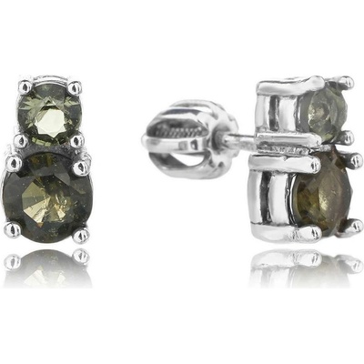Jan Kos jewellery stříbrné náušnice s vltavínem 32106279