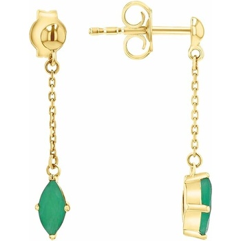 Eppi Zlaté visiace náušnice s brazílskymi smaragdmi Giada E47786