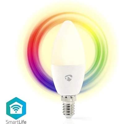 Nedis SmartLife sviečka, Wi-Fi, E14, 470 lm, 4.9 W, RGB Teplá studená biela WIFILRC10E14