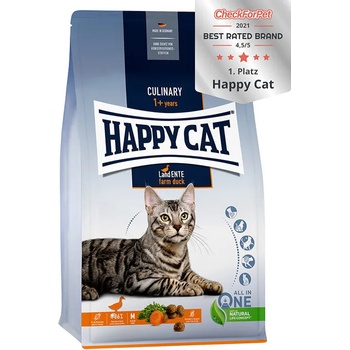 Happy Cat Culinary Adult Farm Duck - Вкусна храна за котки с патешко месо без зърнени продукти