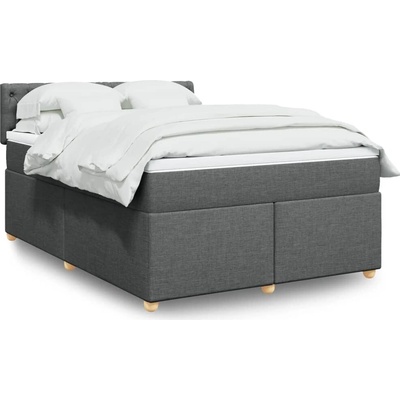 vidaXL 11461.3286711 Boxspring postel s matrací tmavě šedá textil