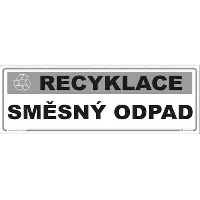 Recyklace - Směsný odpad, Samolepka, formát 290x100 mm, Samolepicí