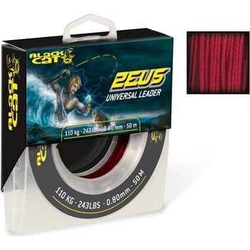 BLACK CAT Šnúra Zeus Universal Leader Red 50m 0,80mm