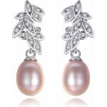 Silenti Jewelry Сребърни обеци "Перлено Листо