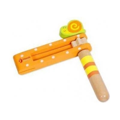 Classic World - Дървено кречетало - Оранжево с охлювче (2623_3)