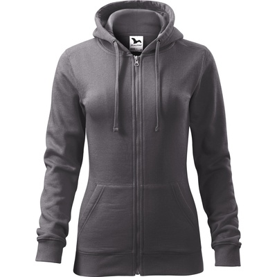 MALFINI Malfini trendy zipper 411 / Дамско яке кенгуру с цип по цялата дължина и качулка - стоманено сиво xxl (4113617)