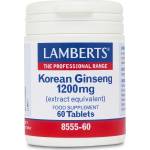 LAMBERTS Хранителна добавка Жен шен 1200 МГ , Lamberts Korean Ginseng (Panax Ginseng) 1200mg 60 Tablets