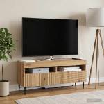 vidaXL LED телевизионен кабинет HAARLEM 100 x 35 x 43 см Дъб артизан (896994)