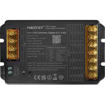 Mi-Light, LED přijímač 5v1 pro všechny typy pásků (Zigbee 3.0+ 2.4G), 30A, DC12-48V, HZ5, Mi-Light