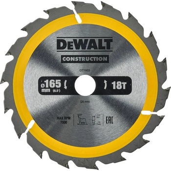 DeWALT DT1933 Pilový kotouč 165 x 20 mm 18 zubů