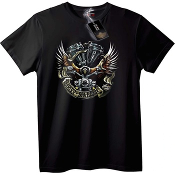 NOONEBRAND Тениска мотоциклет крила - 2XL, Black