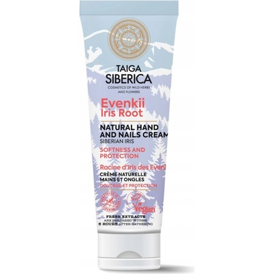 Natura Siberica Taiga Siberica Evenkii Iris Root zjemňujúci krém na ruky a nechty 75 ml