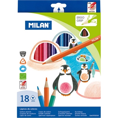 MILAN Цветни моливи Triangular, 18 цвята (1015120655)