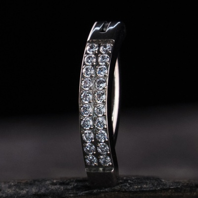CryptoEshop Titanový piercing do pupíku - clicker Denvia se zirkony 1,6 mm 10 mm TB-1392_1410-C
