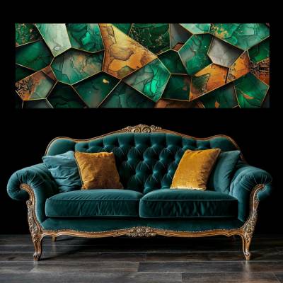 Obraz na plátně - Smaragdový kontakt jemnosti FeelHappy.cz Vyberte rozměr obrazu (šířka x výška): 120 x 40 cm