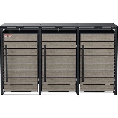 Scorpion elektro s.r.o Přístřešek na 3 popelnice D13GG3Z šedá. – Hledejceny.cz